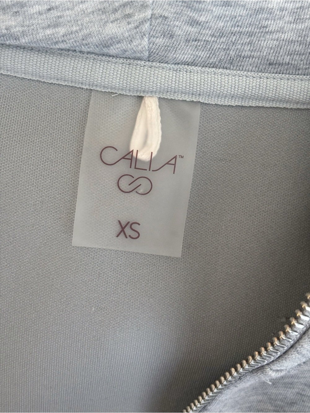 CALIA Heather Grey Soft Scuba Hooded Full Zip XS - Picture 4 of 6